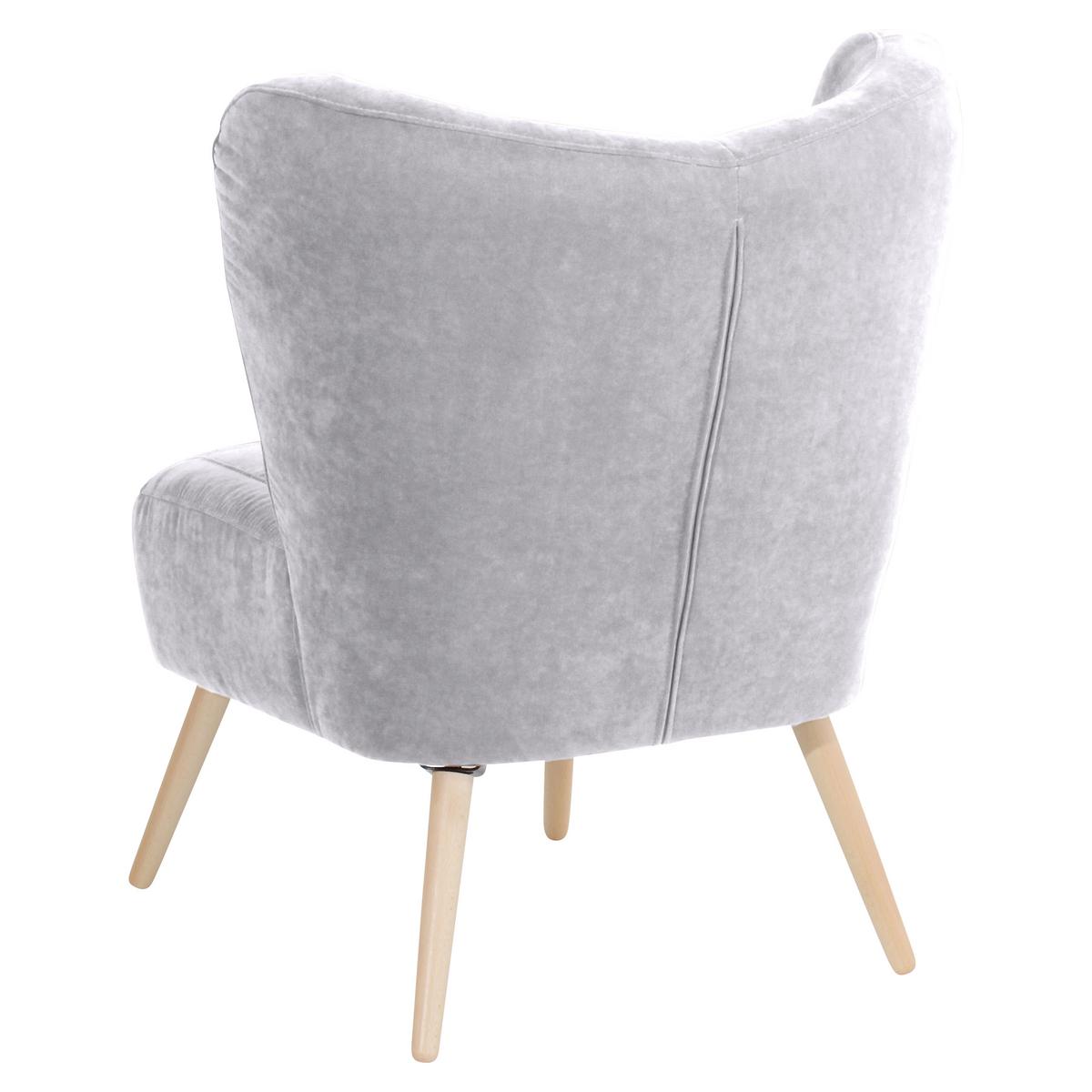 Sessel Sari - Silberfarben/Naturfarben, Design, Textil (70/86/69cm) - Max Winzer