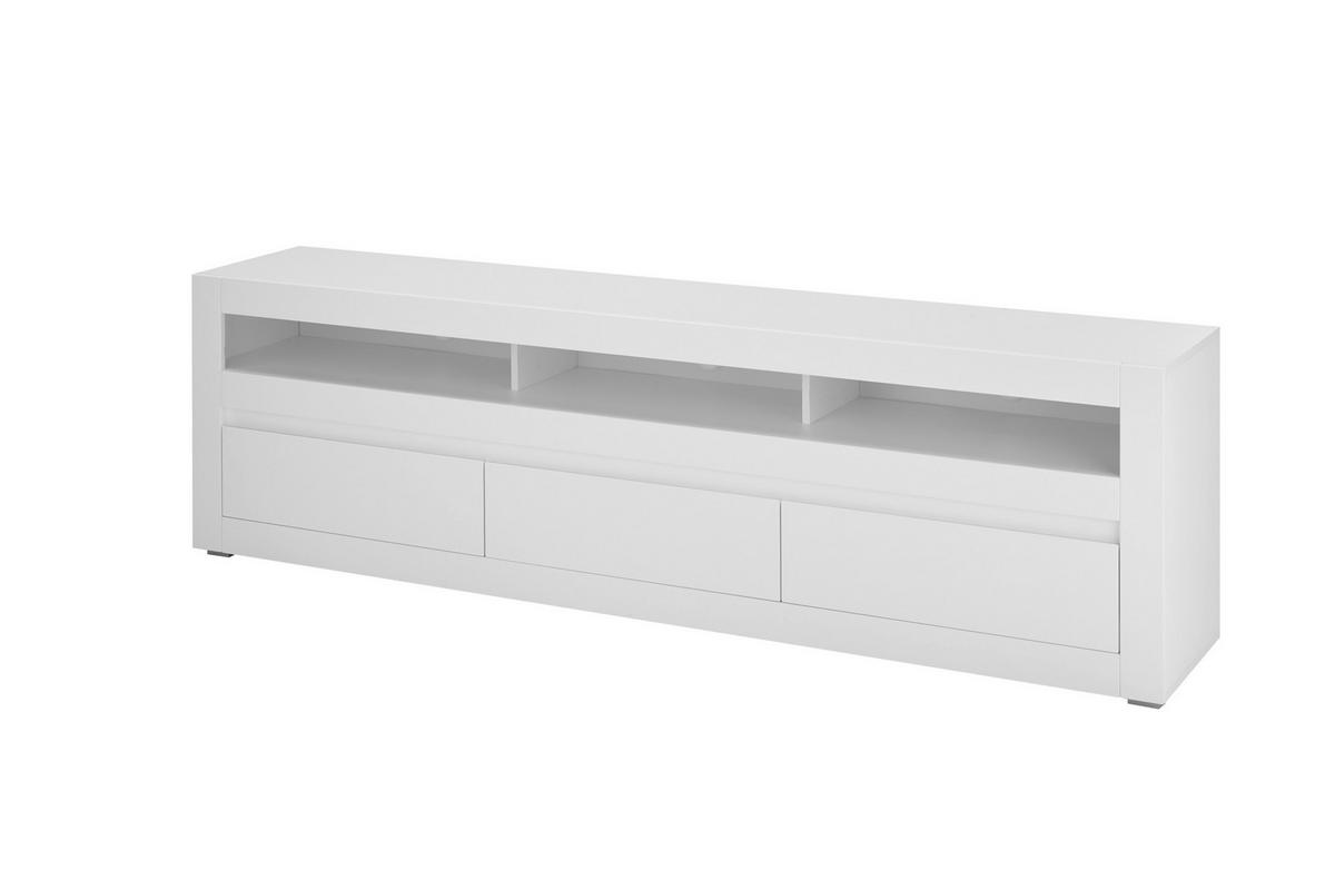 Lowboard Chester Weiß/Eichefarben B: 217cm - Eichefarben/Silberfarben, Design, Holzwerkstoff (217/63/42cm) - MID.YOU