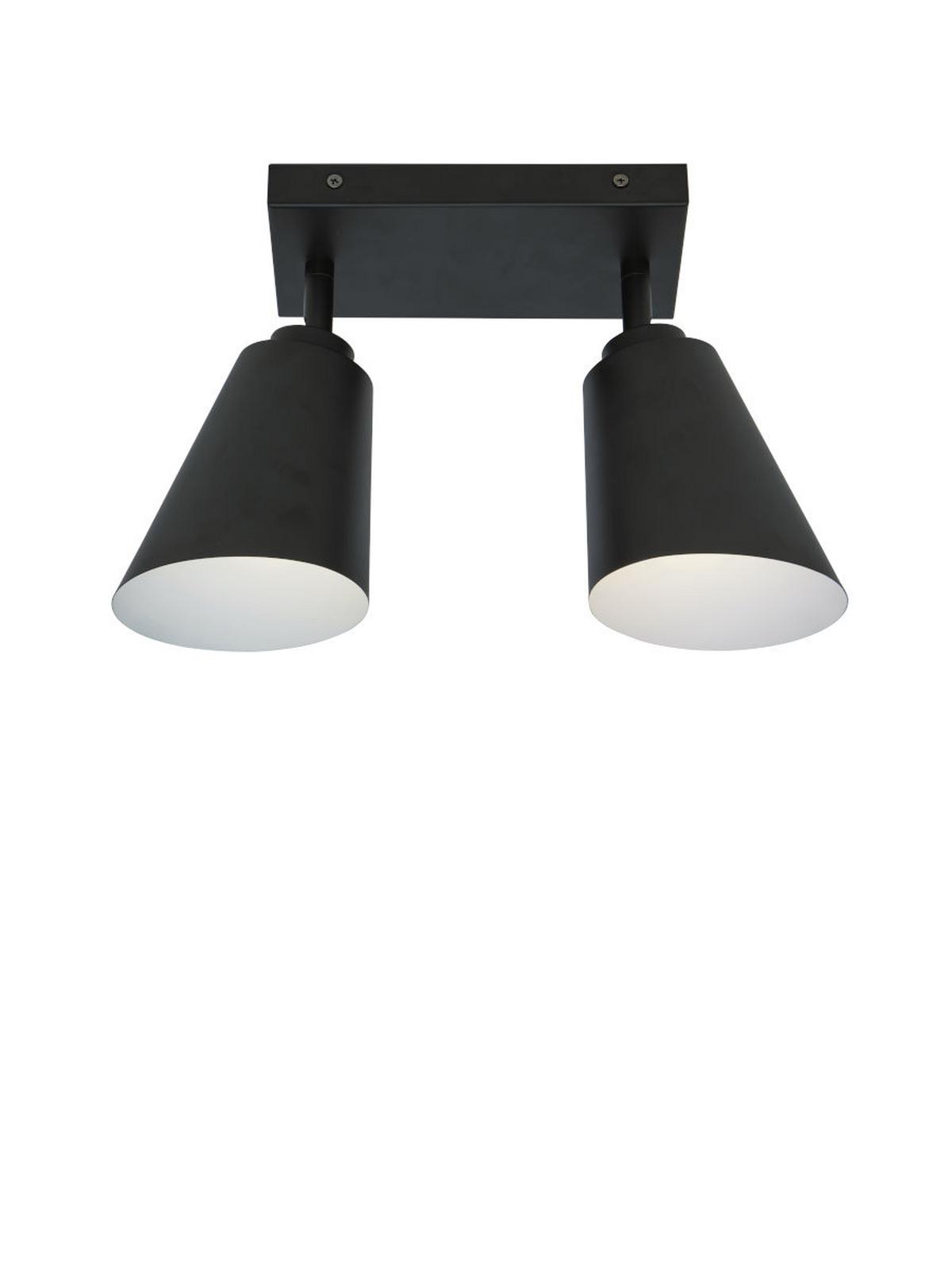 Deckenleuchte Bremen L: 22 cm 2-Flammig - Schwarz, Basics, Metall (22/12/24cm) - It's about Romi