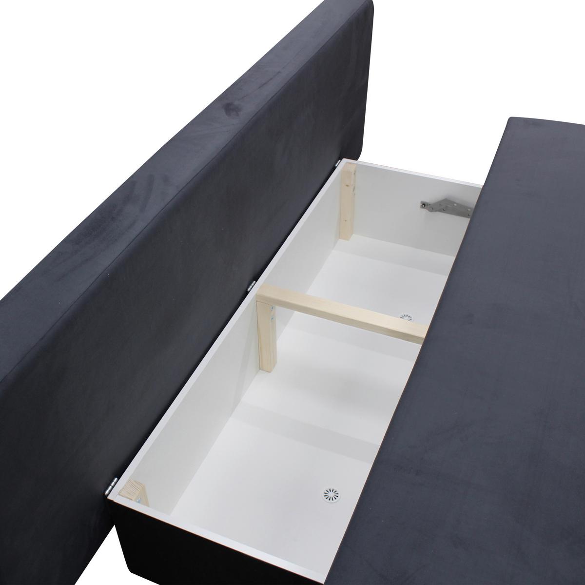 Schlafsofa Stella Grau B: 197 cm - Schwarz/Grau, Design, Textil (197/90/83cm) - MID.YOU