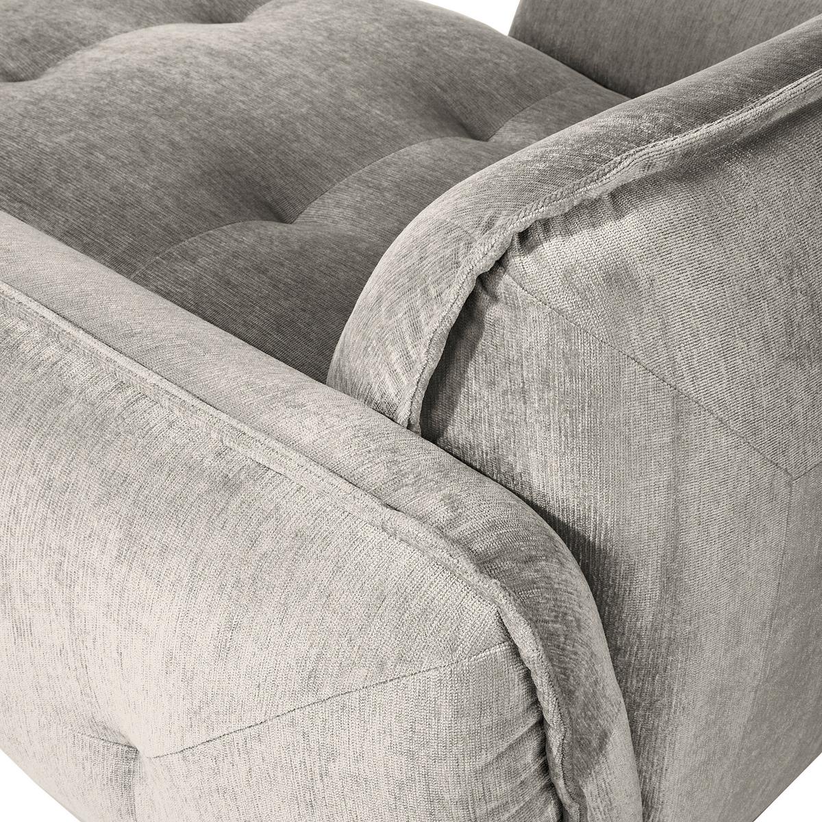 XXL-Sessel Fluffy, Silberfarben B: 182 cm - Silberfarben/Schwarz, MODERN, Textil (182/87/184cm) - Trendmanufaktur