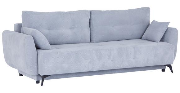 3-Sitzer Sofa Schlaffunktion Costa mit Bettkasten/Zierkissen - Hellgrau/Schwarz, MODERN, Kunststoff/Textil (230/90/92cm) - Luca Bessoni