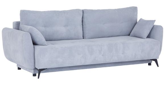 3-Sitzer Sofa Schlaffunktion Costa mit Bettkasten/Zierkissen - Hellgrau/Schwarz, MODERN, Kunststoff/Textil (238/89/103cm) - Luca Bessoni