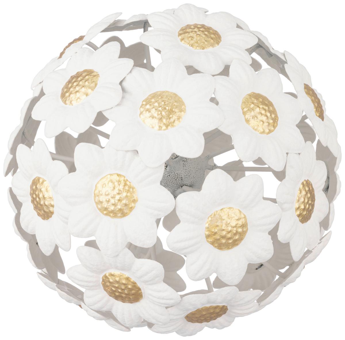 Dekokugel Sarah - Goldfarben/Weiß, KONVENTIONELL, Metall (16/16cm) - Luca Bessoni