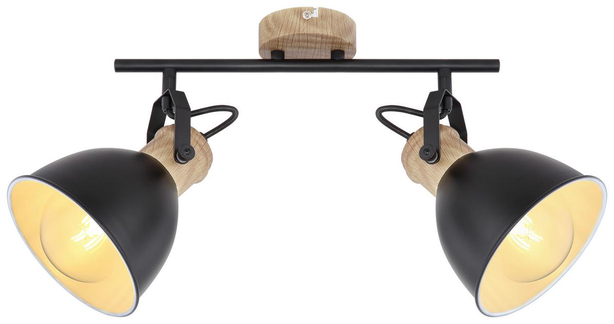 Strahler Wiho 2-Flammig verstellbar L: 35 cm - Schwarz/Braun, Basics, Metall (35/15/21,5cm) - Globo