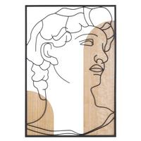 Wanddeko David B Naturfarbe/Schwarz/Weiß B:55cm - Basics, Holzwerkstoff (55/80/2cm)