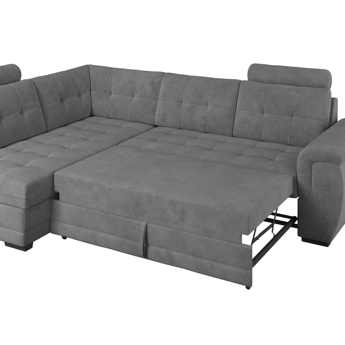 Ecksofa mit Schlaffunktion Falco new Anthrazit 183x251 cm - Anthrazit/Schwarz, KONVENTIONELL, Textil (183/251cm) - Ondega