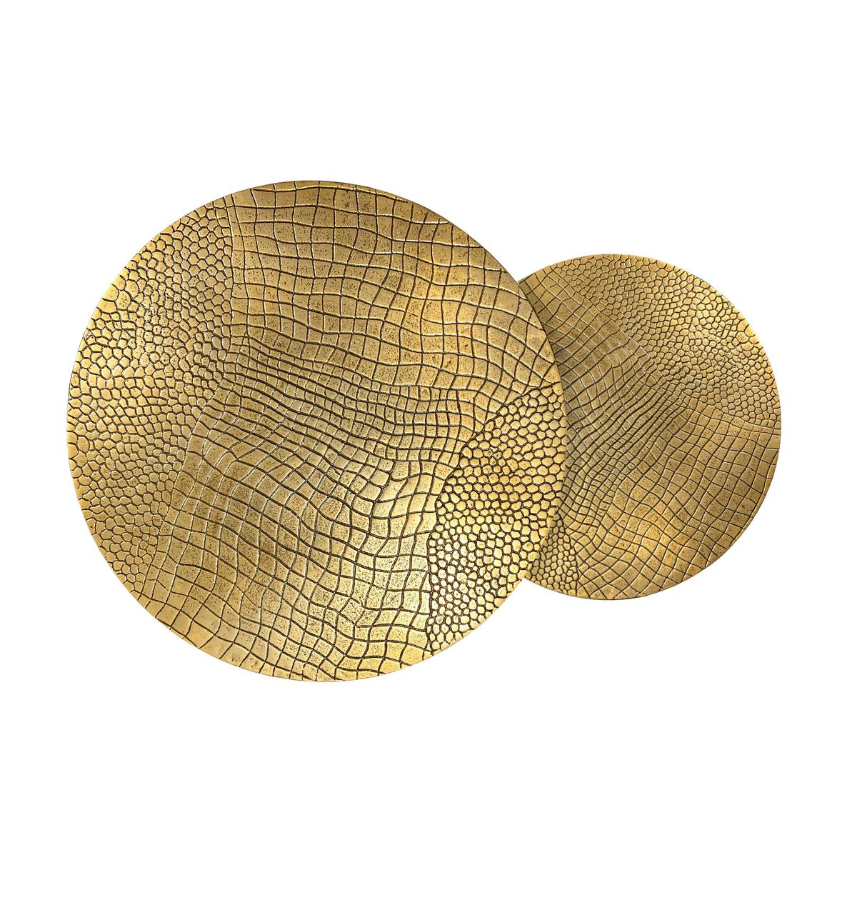 Beistelltischset 2-teilig Aluminium, goldfarben - Goldfarben/Schwarz, Design, Metall (60/45/60cm) - Livetastic