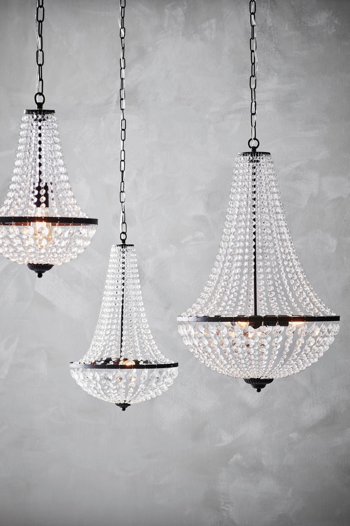 Kronleuchter Klar, Schwarz, 40w - Klar/Schwarz, Basics, Glas/Metall (40/64cm) - Markslöjd