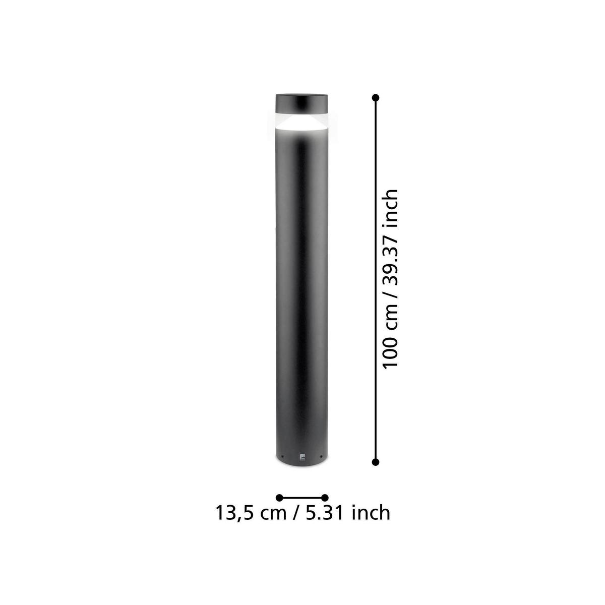 Sockelleuchte Melzo 11 Watt Aluminium/kunststoff - Transparent/Schwarz, Design, Kunststoff/Metall (13,5/99cm) - Eglo