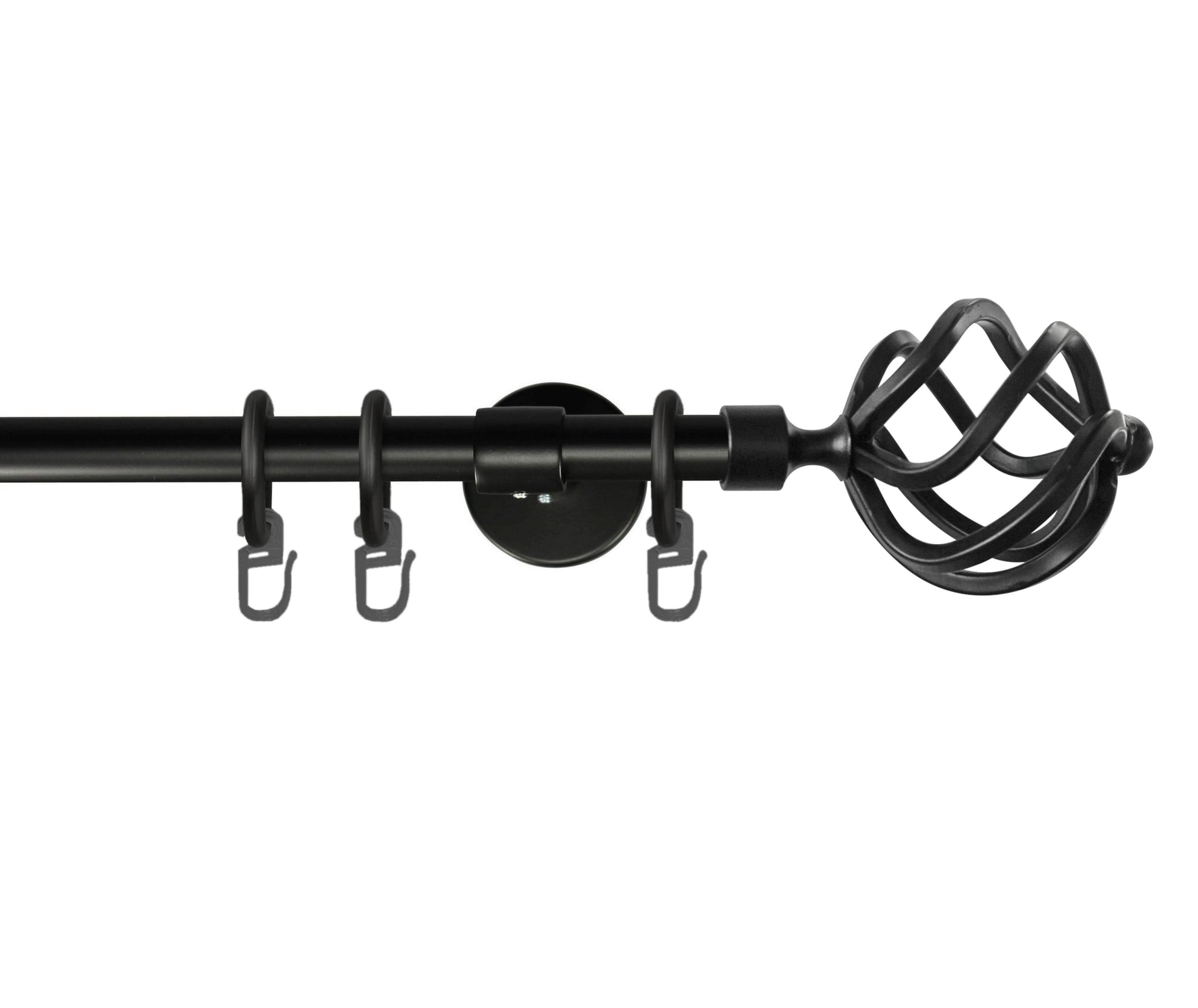 Vorhangstange Schwarz, 260 Cm - Schwarz, KONVENTIONELL, Metall (260cm)