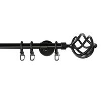 Vorhangstange Schwarz, 260 cm - Schwarz, KONVENTIONELL, Metall (260cm)