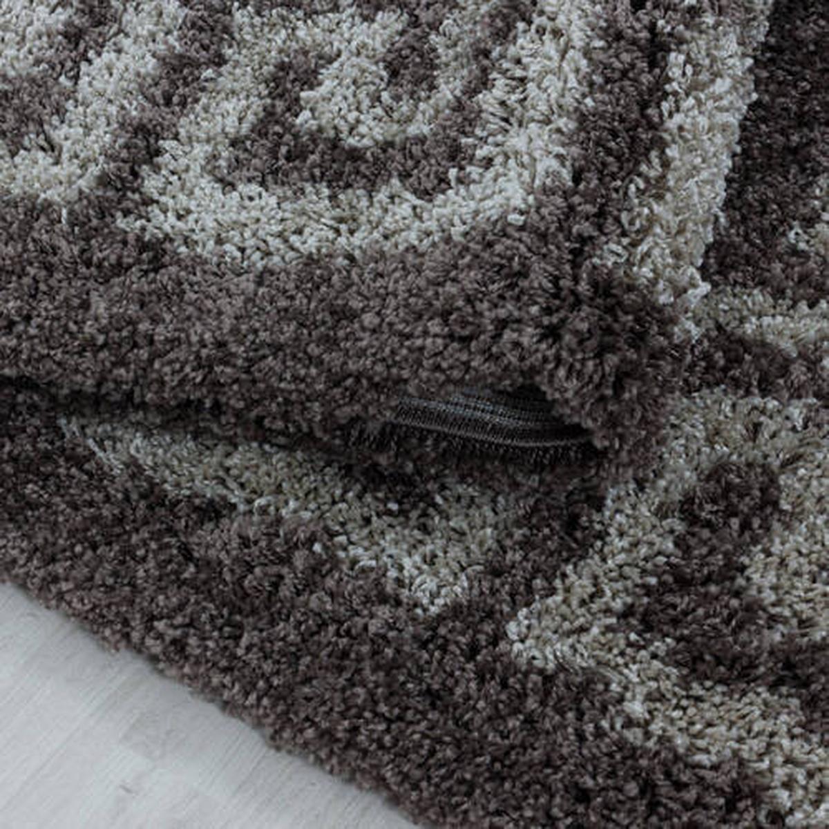 Hochflor Teppich Taupe Naturfaser Hera Ø 200 Cm - Taupe, Design, Textil (200cm)