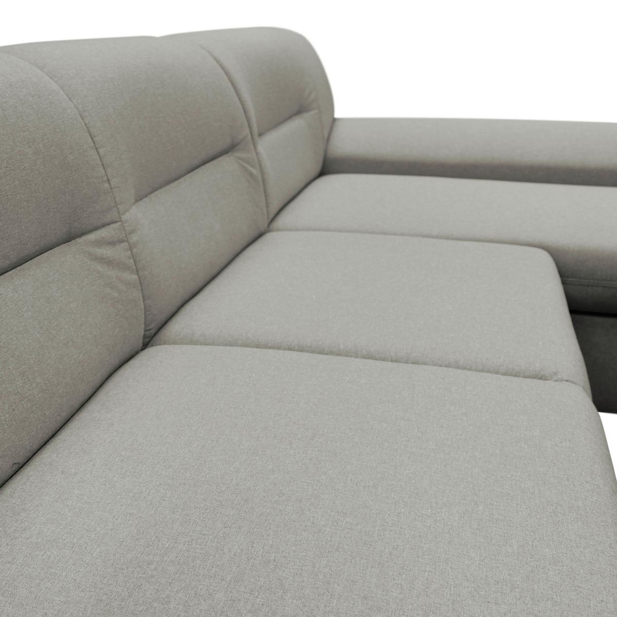 Veratti New Beige Inkl. Schlaffunktion Ottomane Rechts - Beige/Silberfarben, Design, Textil (281/167cm) - MID.YOU