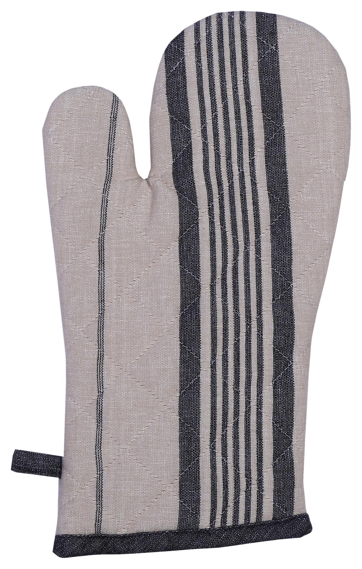 Rukavice do trouby Henry, 18/32cm - černá/béžová, Moderní, textil (18/32cm) - Modern Living