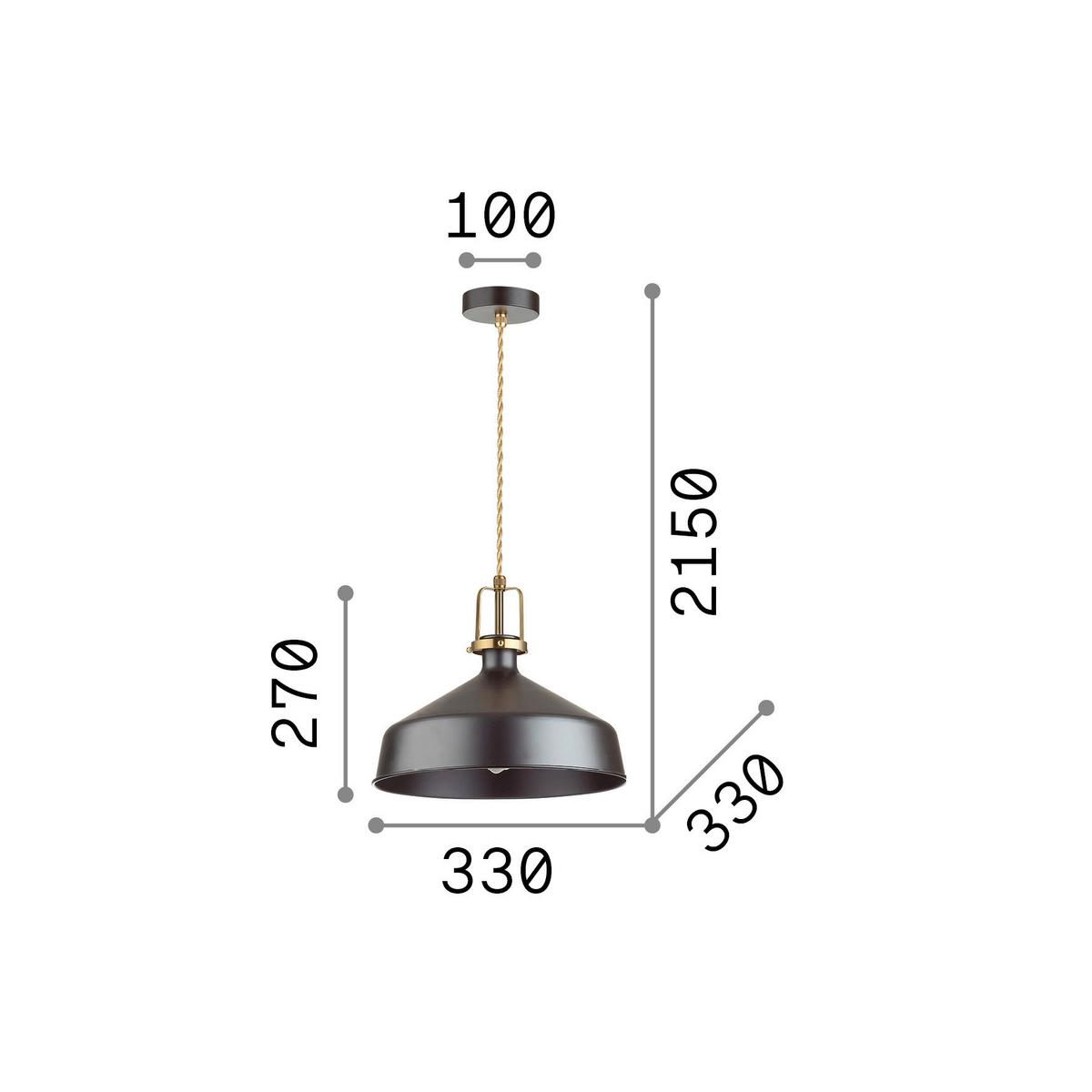 Hängeleuchte Nero Schwarz D: 33 cm - Schwarz, KONVENTIONELL, Metall (33/52-21,5cm) - Ideal Lux