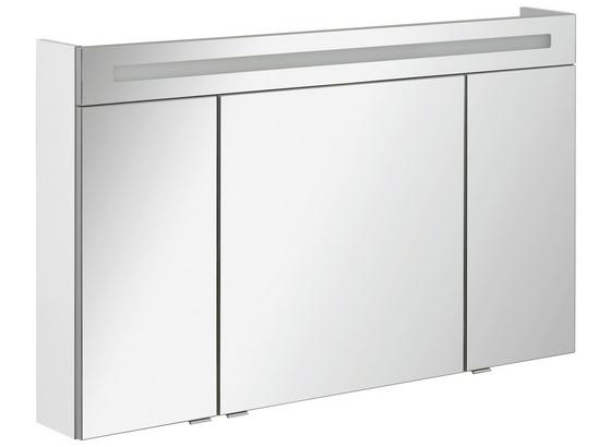 Spiegelschrank mit Türdämpfer + Led B.clever B: 120cm Weiß - Weiß, MODERN, Glas/Holzwerkstoff (120/71/16cm) - Fackelmann Spiegelschrank mit Türdämpfer + Led B.clever B: 120cm Weiß - Weiß, MODERN, Glas/Holzwerkstoff (120/71/16cm) - Fackelmann
