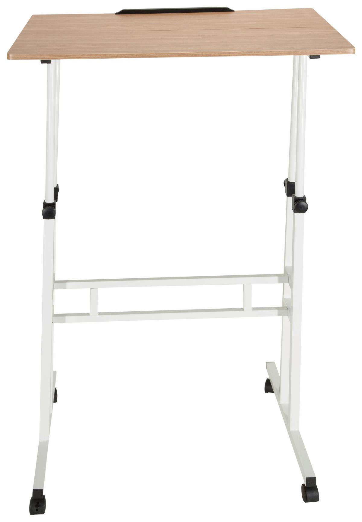 Schreibtisch Workstation Weiß/Eiche Dekor - Eichefarben/Weiß, Basics, Holzwerkstoff/Kunststoff (120/82-128/60cm) - MID.YOU