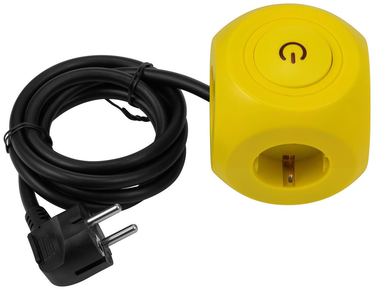 Multistecker Nua - Gelb, Basics, Kunststoff/Metall (7,9/7,9/8,3cm) - Ondega