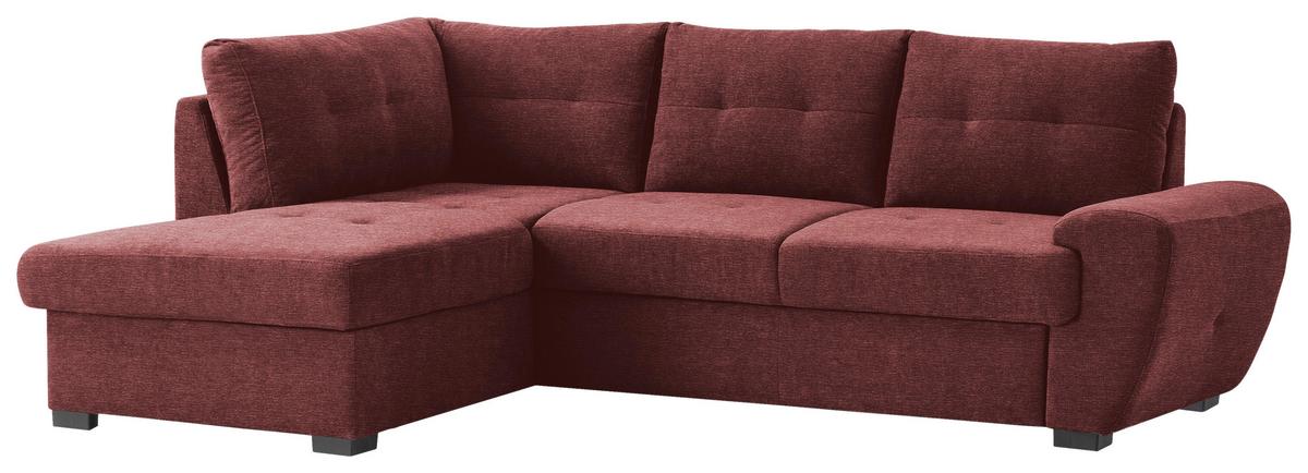 Sarokgarnitúra Burner - borvörös, Modern, textil (174/88/244cm)