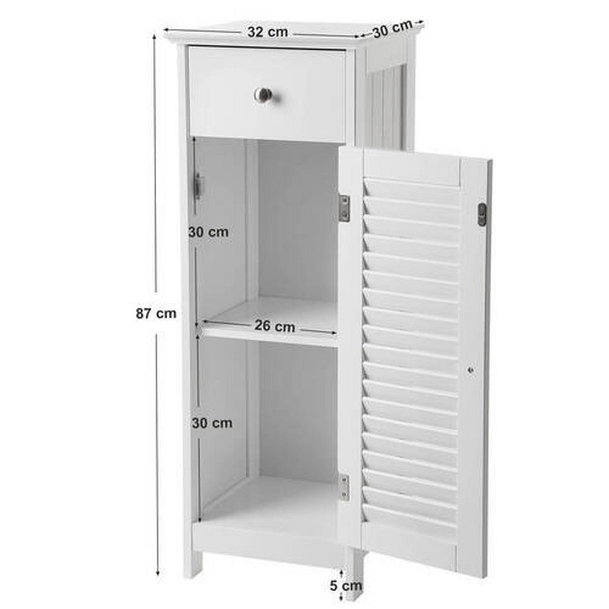 Kommode Kommode B: 32 Cm Weiß - Weiß, Trend, Holzwerkstoff (32/87/30cm) - Boxxx