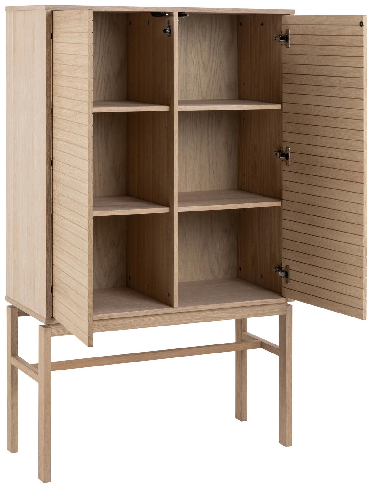 Vysoká komoda LINLEY - biela/farba duba, Design, drevo/kompozitné drevo (90,8/150/40cm) - Livetastic