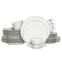 Kombiservice Maria Theresia Weiß, Goldfarben L: 44 cm - Goldfarben/Weiß, Basics, Keramik (44/28/33cm) - Creatable