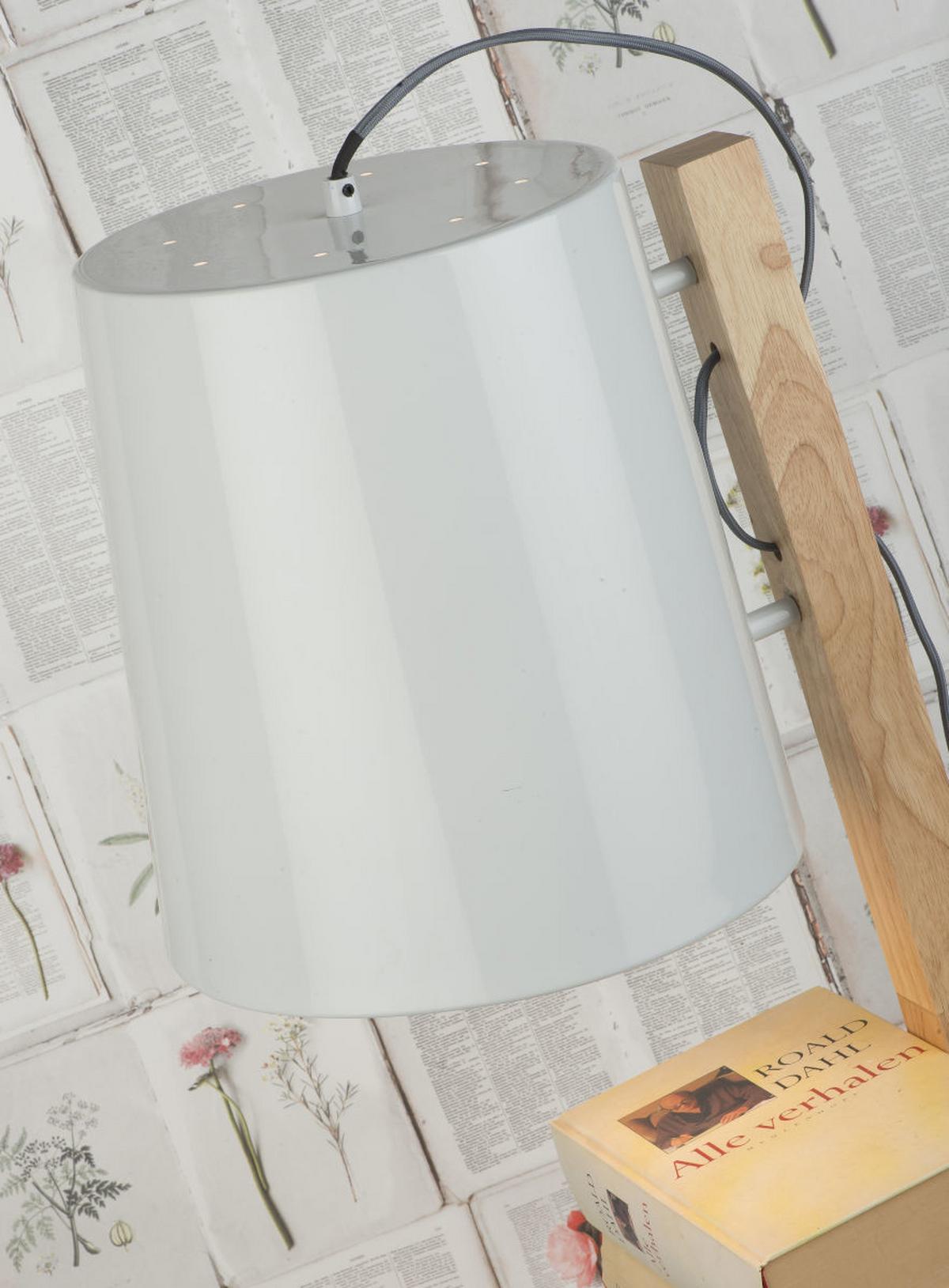 Stehlampe Holz Cambridge dimmbar Weiß/Braun - Weiß, Design, Holz/Metall (30/168/49cm) - It's about Romi