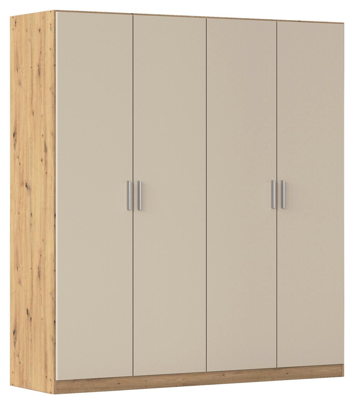 Kleiderschrank Celle Matt Champagner B: 181 cm - Champagner/Eiche Artisan, Trend, Holzwerkstoff (181/197/54cm)
