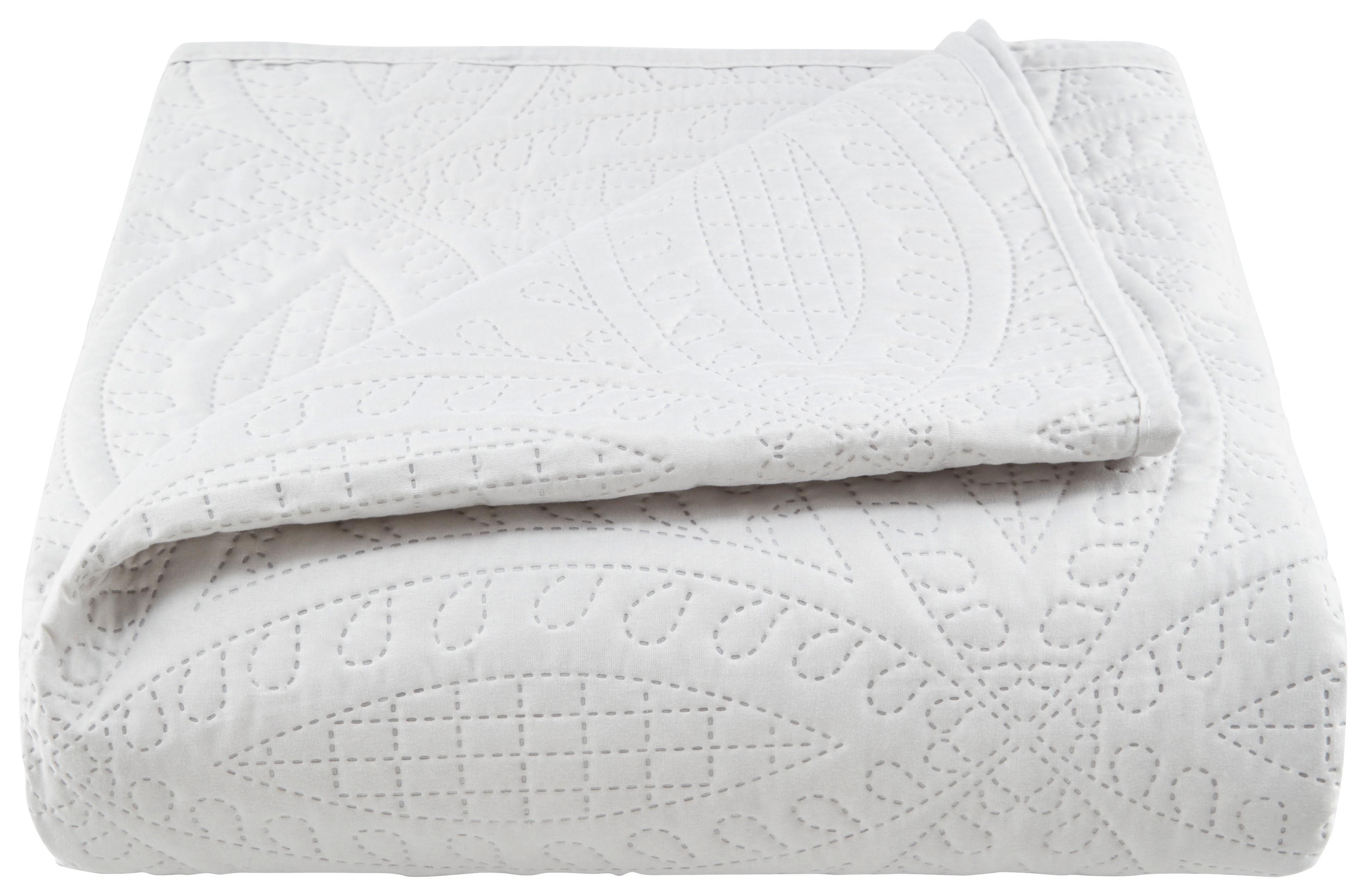 Tagesdecke Agnes 220x240 cm Silber, Synthetikfaser - Silberfarben, ROMANTIK / LANDHAUS, Textil (220/240cm) - James Wood