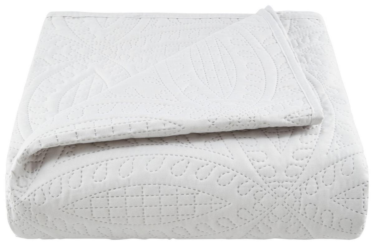 Tagesdecke Agnes 220x240 cm Silber, Synthetikfaser - Silberfarben, ROMANTIK / LANDHAUS, Textil (220/240cm) - James Wood