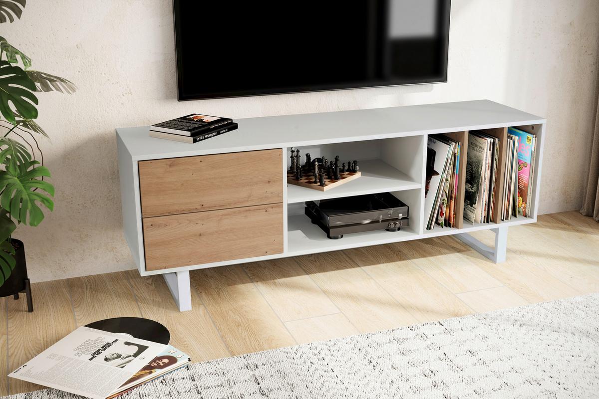 Lowboard Wl6.812 - Eichefarben/Weiß, Design, Holzwerkstoff (150/55/40cm) - Livetastic