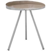 Beistelltisch Morrison 725 Silberfarben/taupe B: 41 Cm - Taupe/Silberfarben, Design, Metall (41/41/47cm) - Kayoom