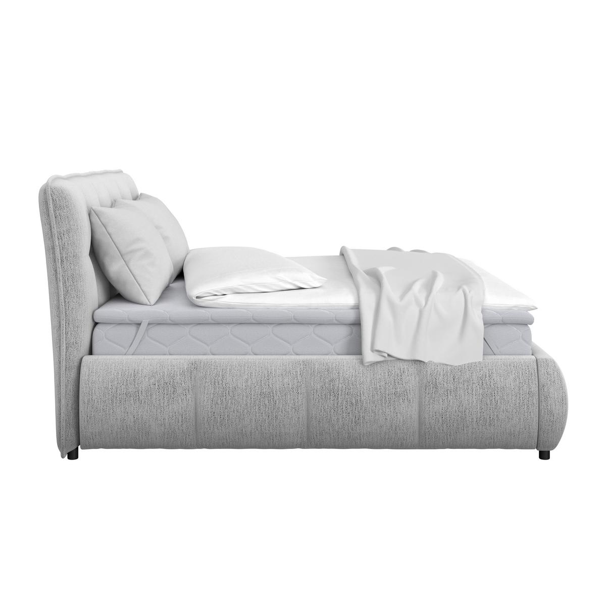 Polsterbett Limo Hellgrau 140x200 cm - Hellgrau/Schwarz, KONVENTIONELL, Holz/Holzwerkstoff (140/200cm) - James Wood