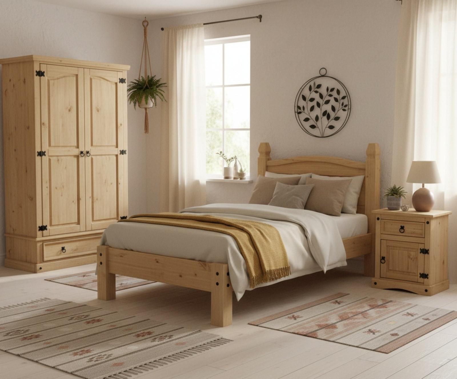 BETT Honig/Naturfarben 90x200cm - Naturfarben/Honig, Natur, Holz (90/200cm) - Livetastic