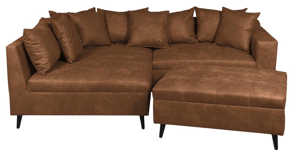 Ecksofa Pruno, Braun S: 174x247 Cm - Schwarz/Braun, Design, Textil (174/247cm) - MID.YOU