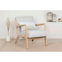 Sessel Nohr Elfenbeinfarben B: 65 cm - Elfenbein/Braun, Basics, Holz/Textil (65/81/76cm) - MID.YOU