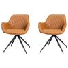 Armlehnstuhl-set Gabi Cognac - Cognac, KONVENTIONELL, Textil/Metall (62/82/61cm) - MID.YOU