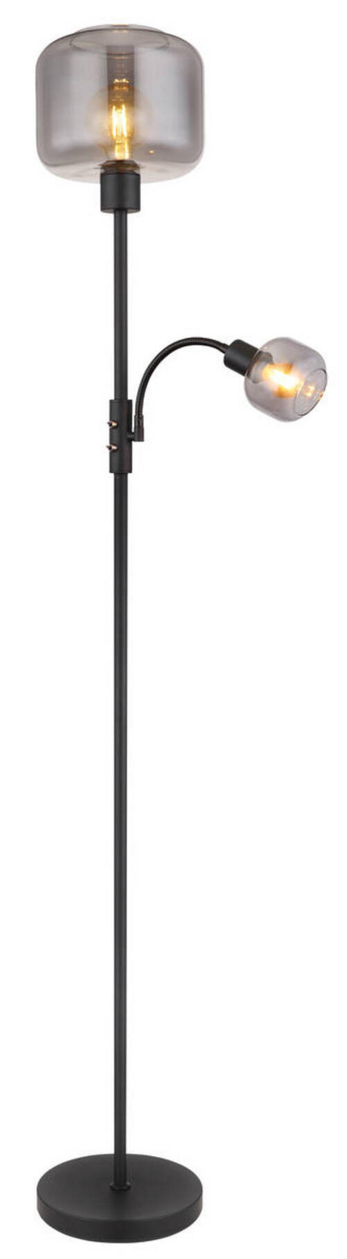 Stehleuchte 15566s - Schwarz, Design, Glas/Metall (25/165cm) - Globo