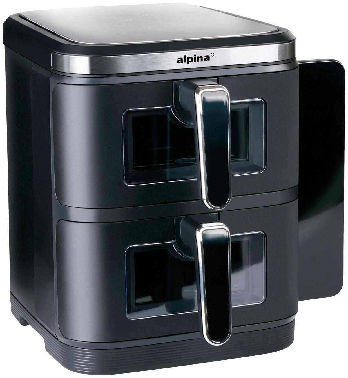 Heißluftfritteuse Air Fryer Double Stack 2x 5.5l - Schwarz, Basics, Kunststoff/Metall (35/29/38cm)