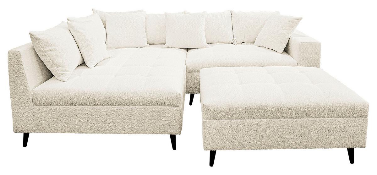 Ecksofa Pruno, Weiß S: 174x247 Cm - Schwarz/Weiß, Design, Textil (174/247cm) - MID.YOU