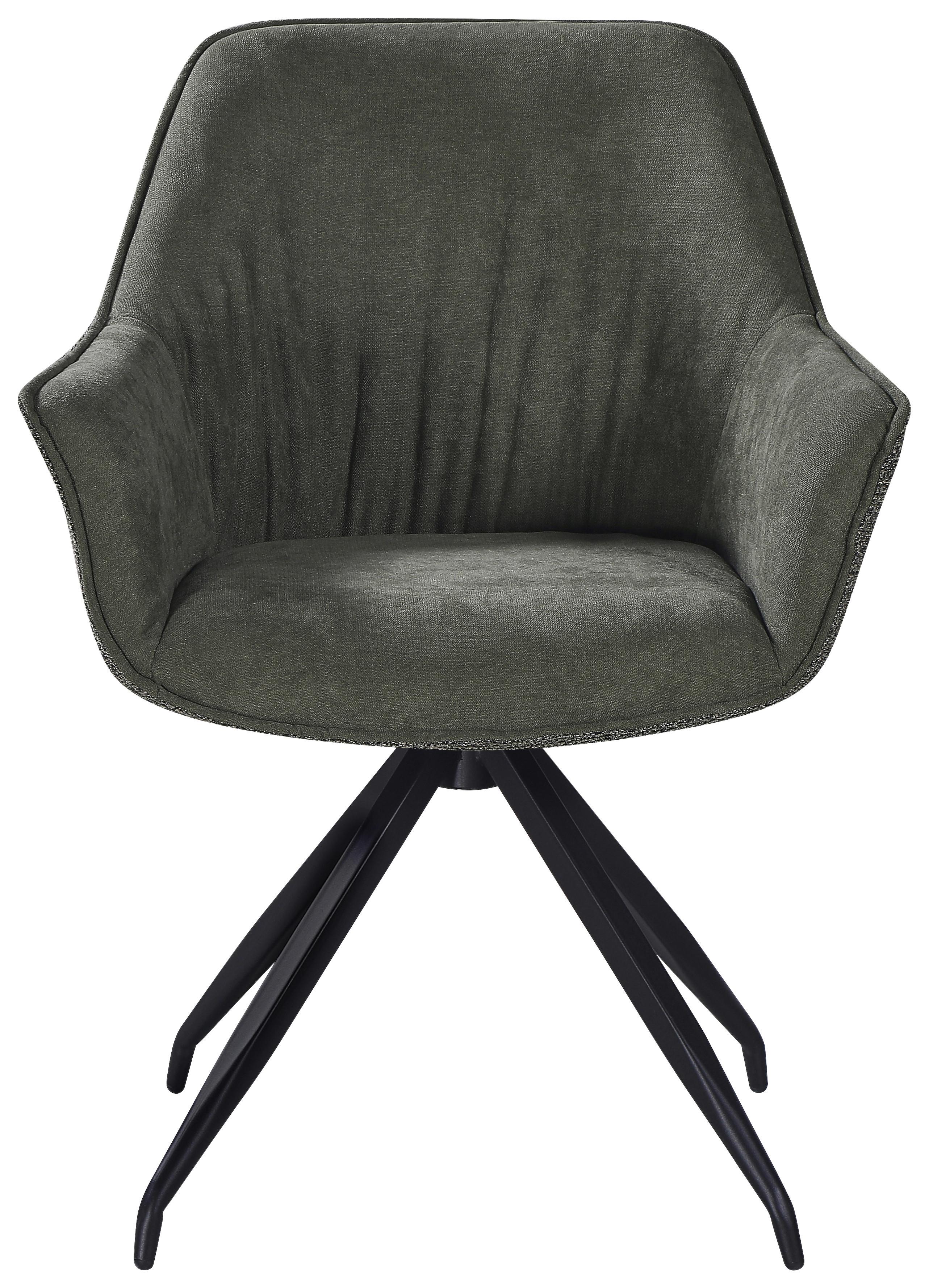 ŽIDLE S PODRUČKAMI NOVA - černá/zelená, Moderní, kov/textil (64/85/62cm) - Premium Living