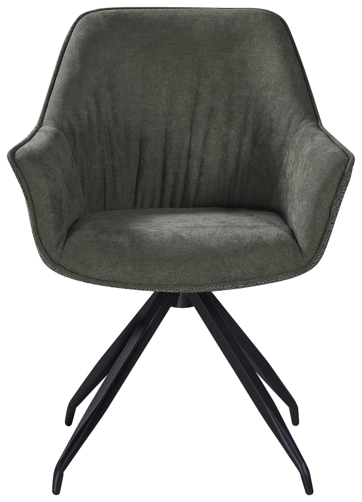 ŽIDLE S PODRUČKAMI NOVA - černá/zelená, Moderní, kov/textil (64/85/62cm) - Premium Living