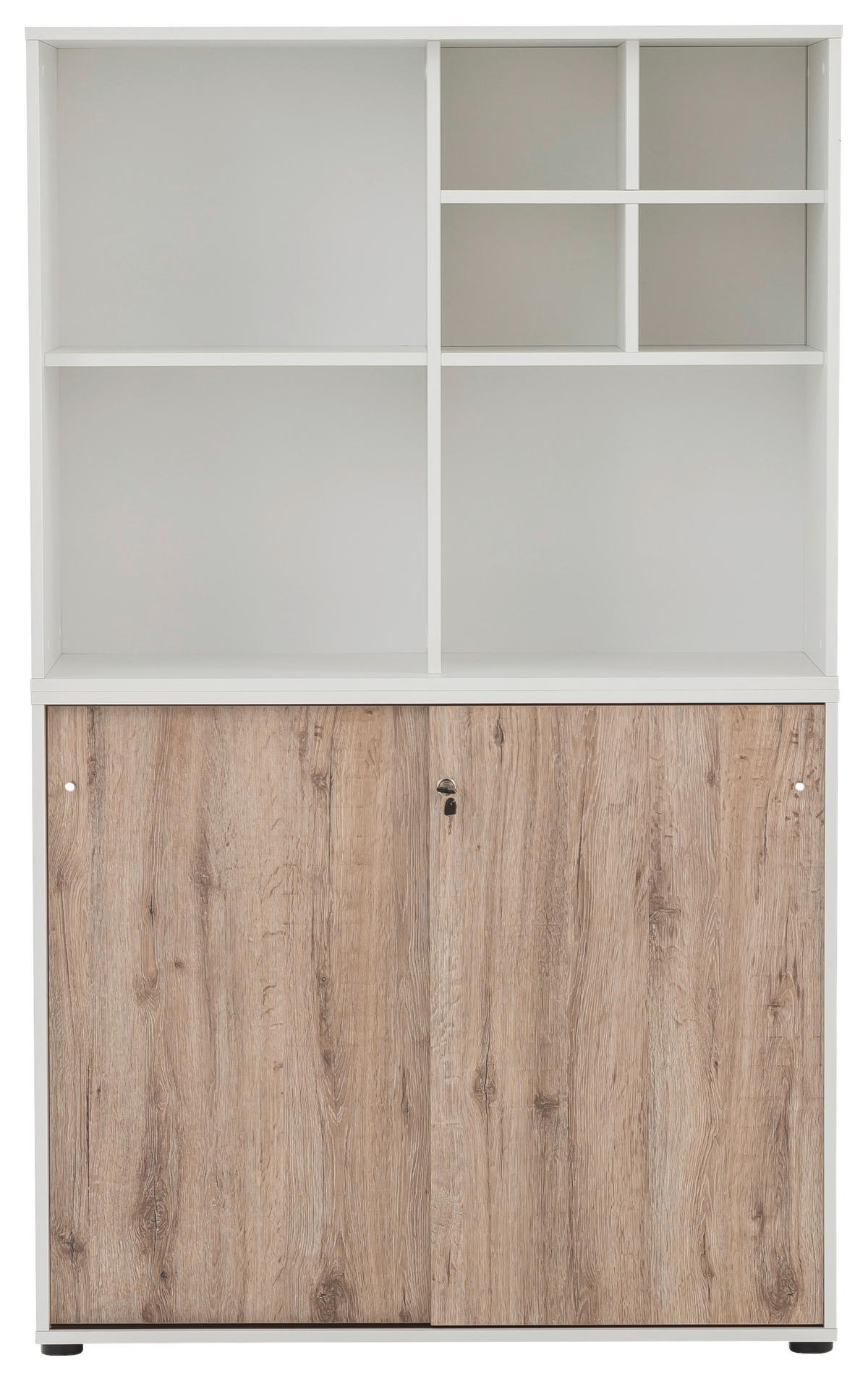 Aktenschrank Set U1000r+u1000st+regal - Wildeiche/Weiß, MODERN, Holzwerkstoff (100,1/167,2/41cm) - MID.YOU