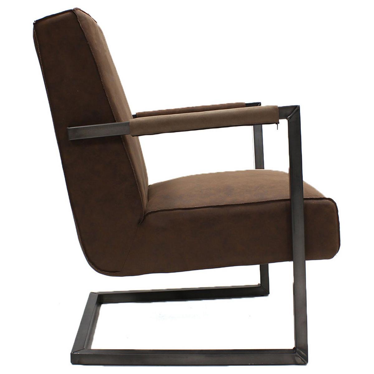 Sessel Tyler - Schwarz/Braun, LIFESTYLE, Textil/Metall (62/84/70cm) - MID.YOU