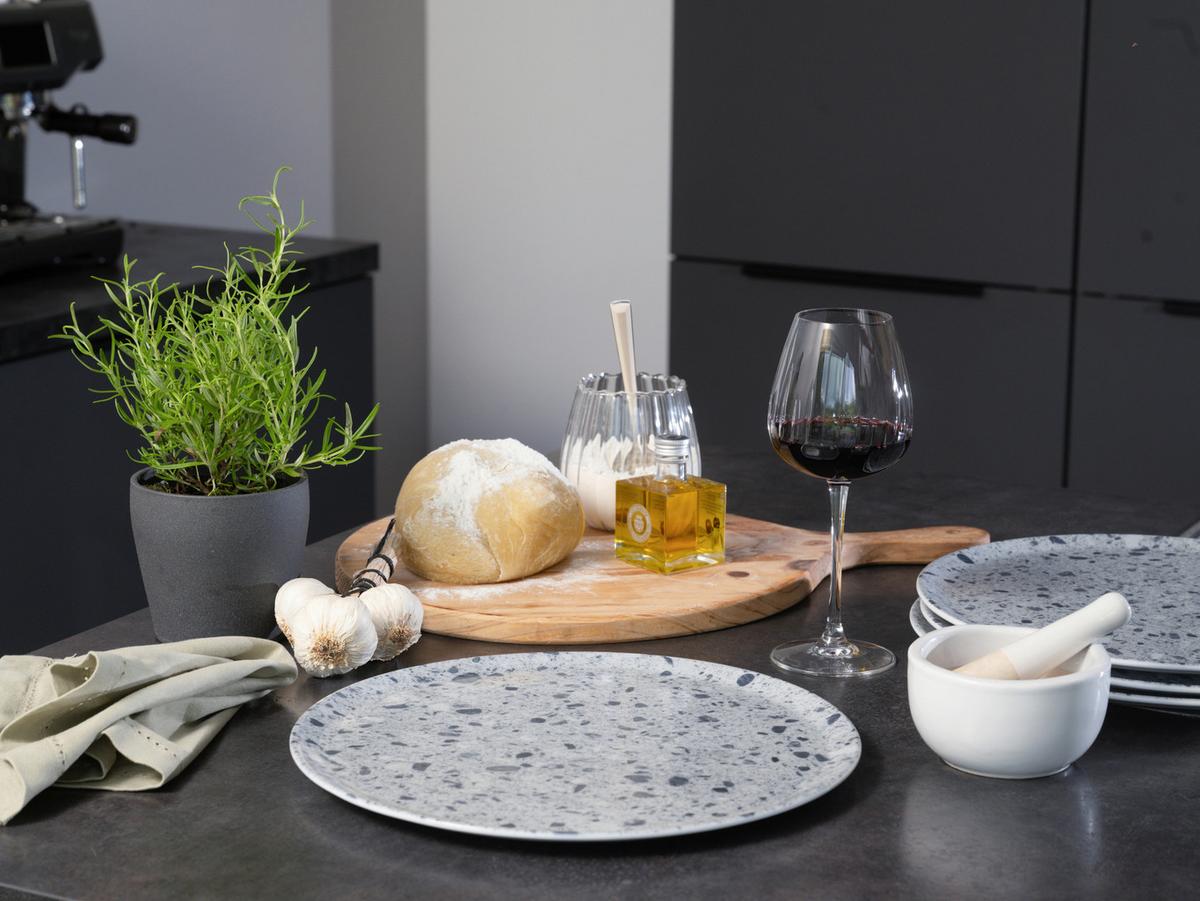 Pizzateller Stone Collection Porzellan, Grau, 4 Stück - Grau, Basics, Keramik - Creatable