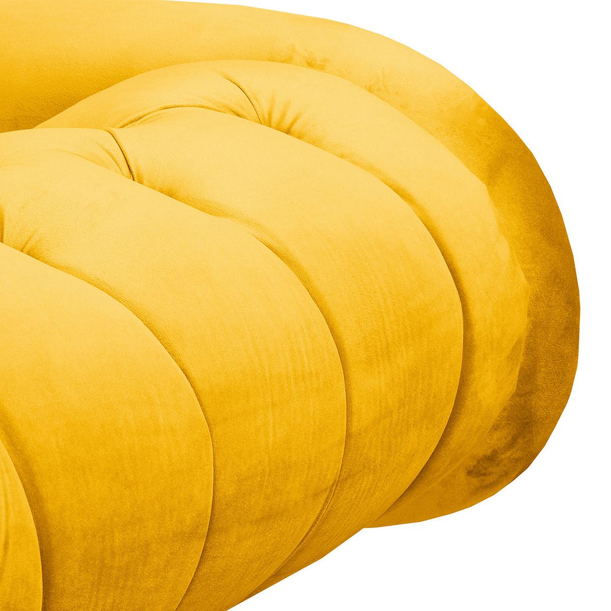 Récamiere Pako Senfgelb B: 185cm - Senfgelb/Braun, Design, Textil (185/93/75cm) - Livetastic