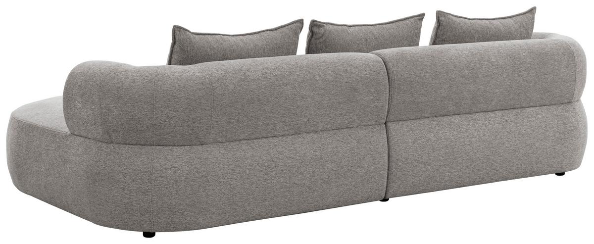Ecksofa Ferro Grau S: 256x156 cm - Schwarz/Grau, Design, Textil (256/156cm) - Livetastic