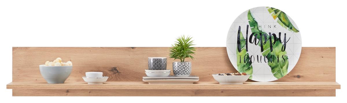 Wohnkombination 5 -teilig. Mit Led Kashmir New 5 Eiche Dekor/weiß - Eichefarben/Weiß, MODERN, Holzwerkstoff (285/192/49cm) - James Wood