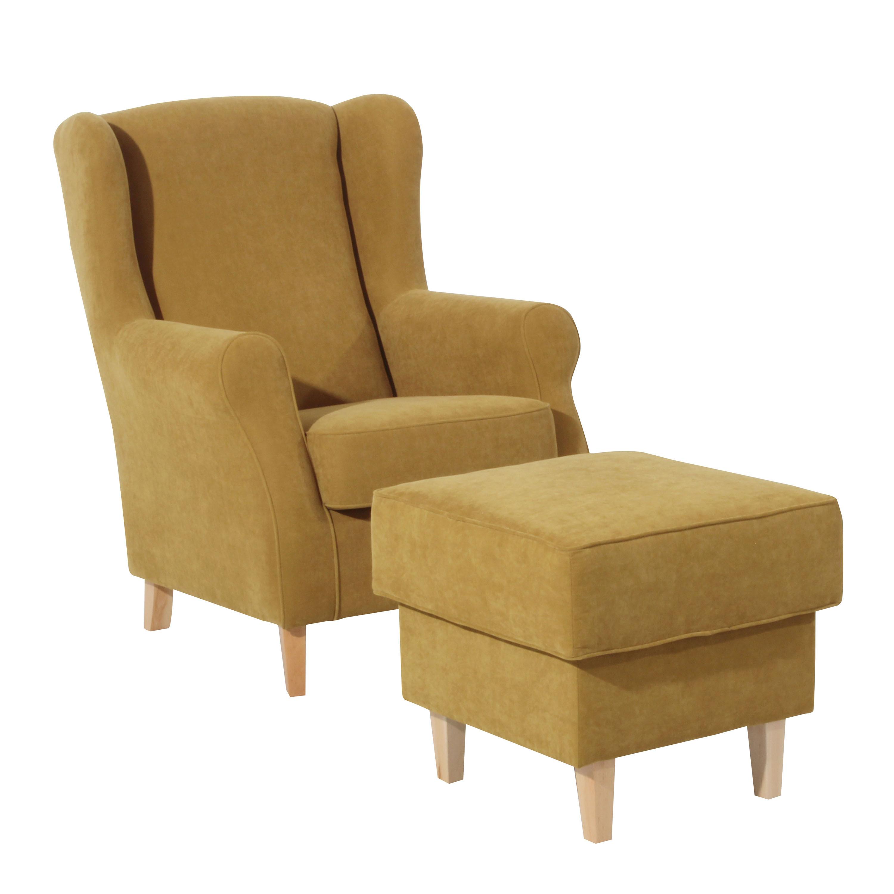 Hocker Lorris - Gelb/Buchefarben, Design, Textil (53/45/53cm) - Max Winzer